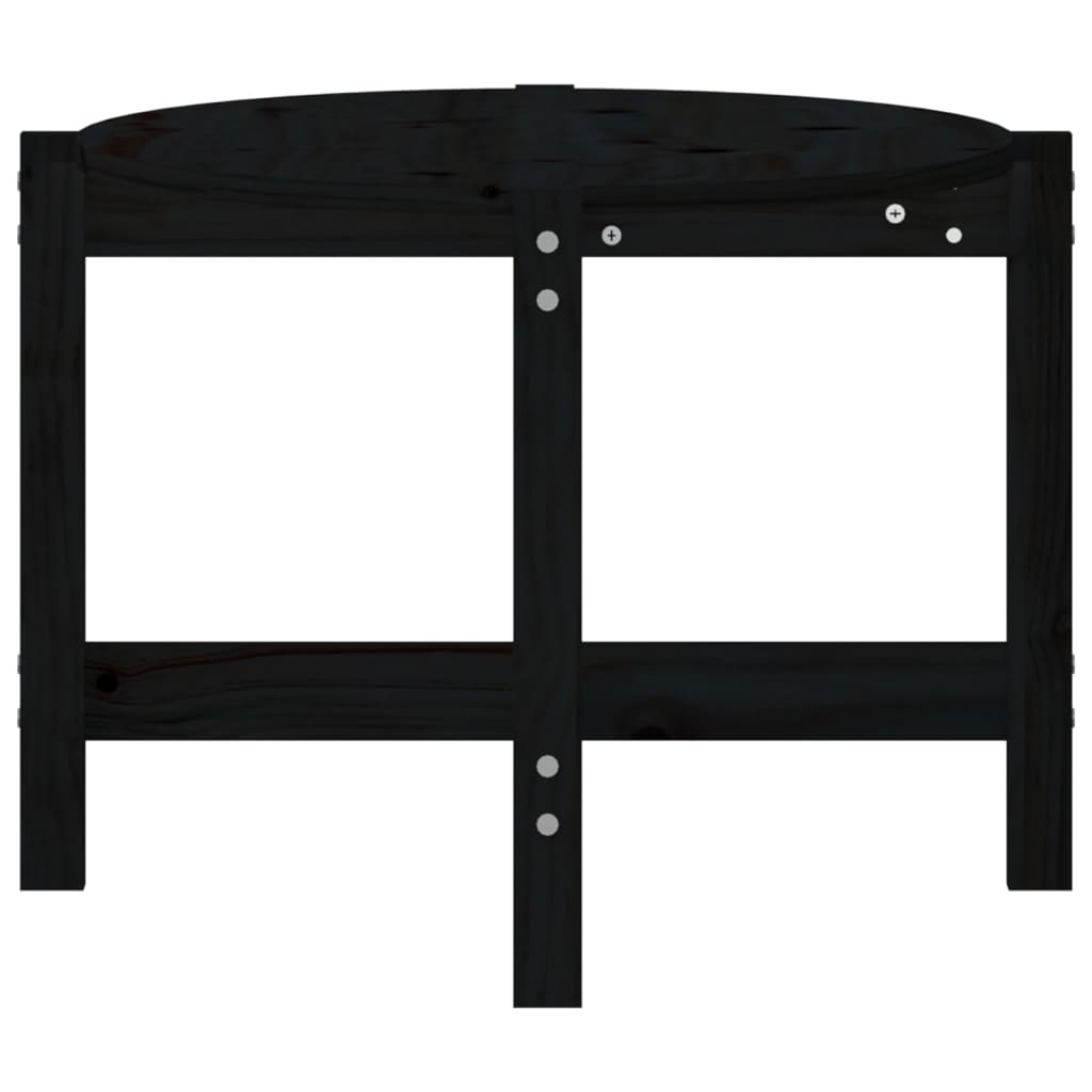 Tavolino da Salotto Nero 118x63x45 cm in Legno Massello di Pino | homemem39