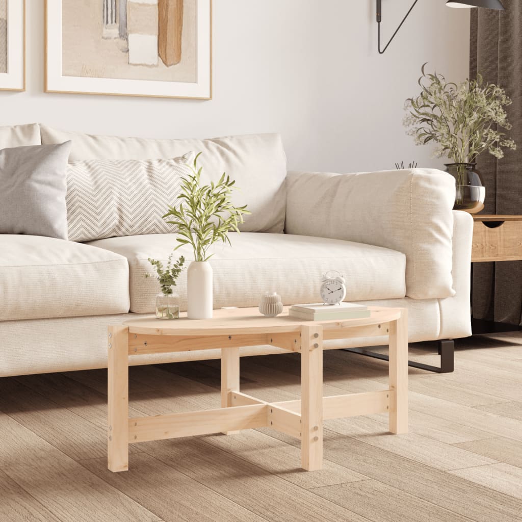 Tavolino da Salotto 87x48x35 cm in Legno Massello di Pino | homemem39