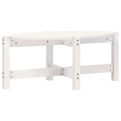Tavolino da Salotto Bianco 87x48x35cm in Legno Massello di Pino | homemem39
