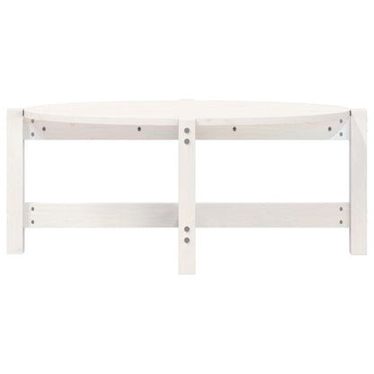 Tavolino da Salotto Bianco 87x48x35cm in Legno Massello di Pino | homemem39