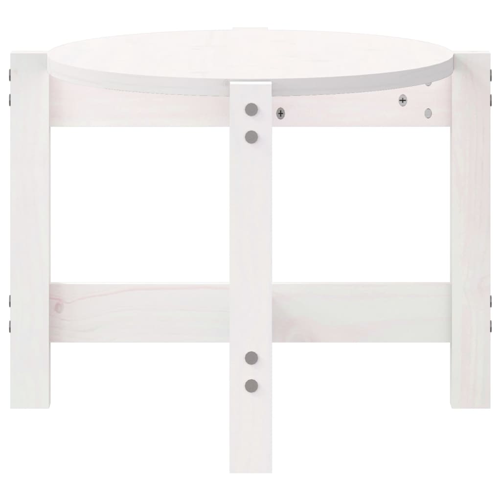 Tavolino da Salotto Bianco 87x48x35cm in Legno Massello di Pino | homemem39