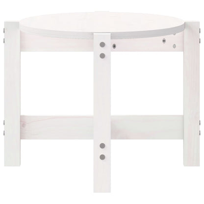 Tavolino da Salotto Bianco 87x48x35cm in Legno Massello di Pino | homemem39