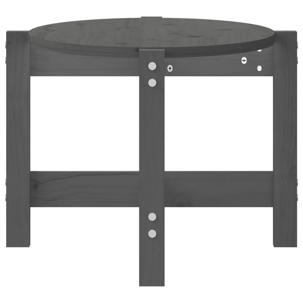 Tavolino da Salotto Grigio 87x48x35cm in Legno Massello di Pino | homemem39