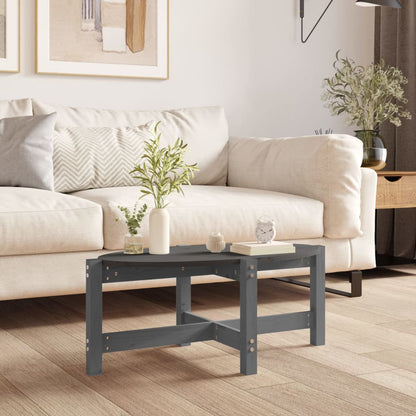 Tavolino da Salotto Grigio 87x48x35cm in Legno Massello di Pino | homemem39