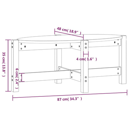 Tavolino da Salotto Ambra 87x48x35 cm in Legno Massello di Pino | homemem39