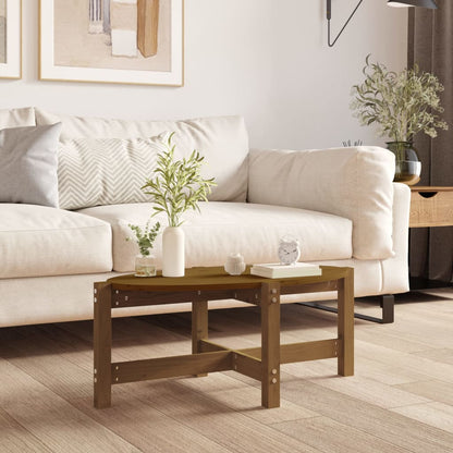 Tavolino da Salotto Ambra 87x48x35 cm in Legno Massello di Pino | homemem39
