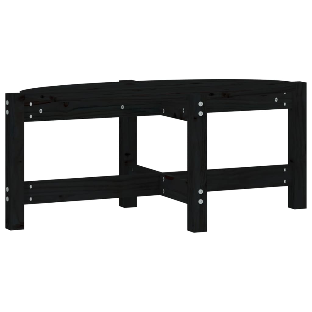 Tavolino da Salotto Nero 87x48x35 cm in Legno Massello di Pino | homemem39