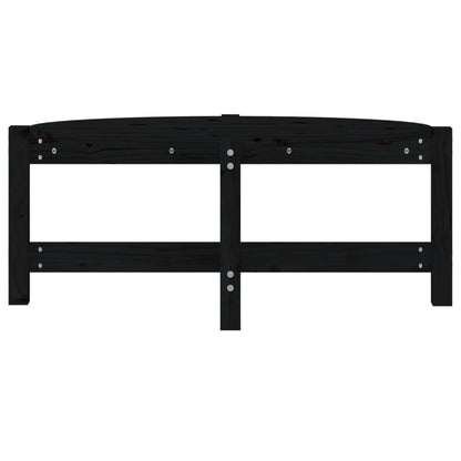 Tavolino da Salotto Nero 87x48x35 cm in Legno Massello di Pino | homemem39