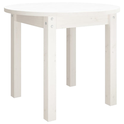 Tavolino da Salotto Bianco Ø 55x45 cm in Legno Massello di Pino | homemem39