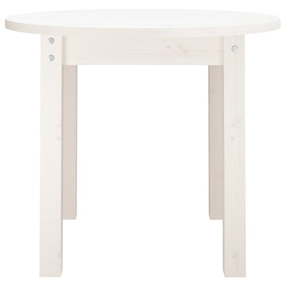 Tavolino da Salotto Bianco Ø 55x45 cm in Legno Massello di Pino | homemem39