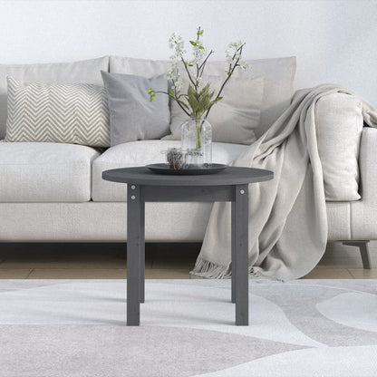 Tavolino da Salotto Grigio Ø 55x45 cm in Legno Massello di Pino | homemem39