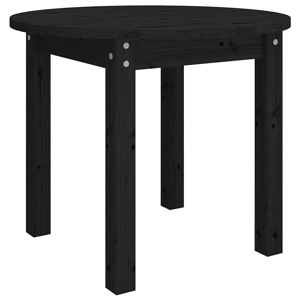 Tavolino da Salotto Nero Ø 55x45 cm in Legno Massello di Pino | homemem39