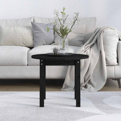 Tavolino da Salotto Nero Ø 55x45 cm in Legno Massello di Pino | homemem39