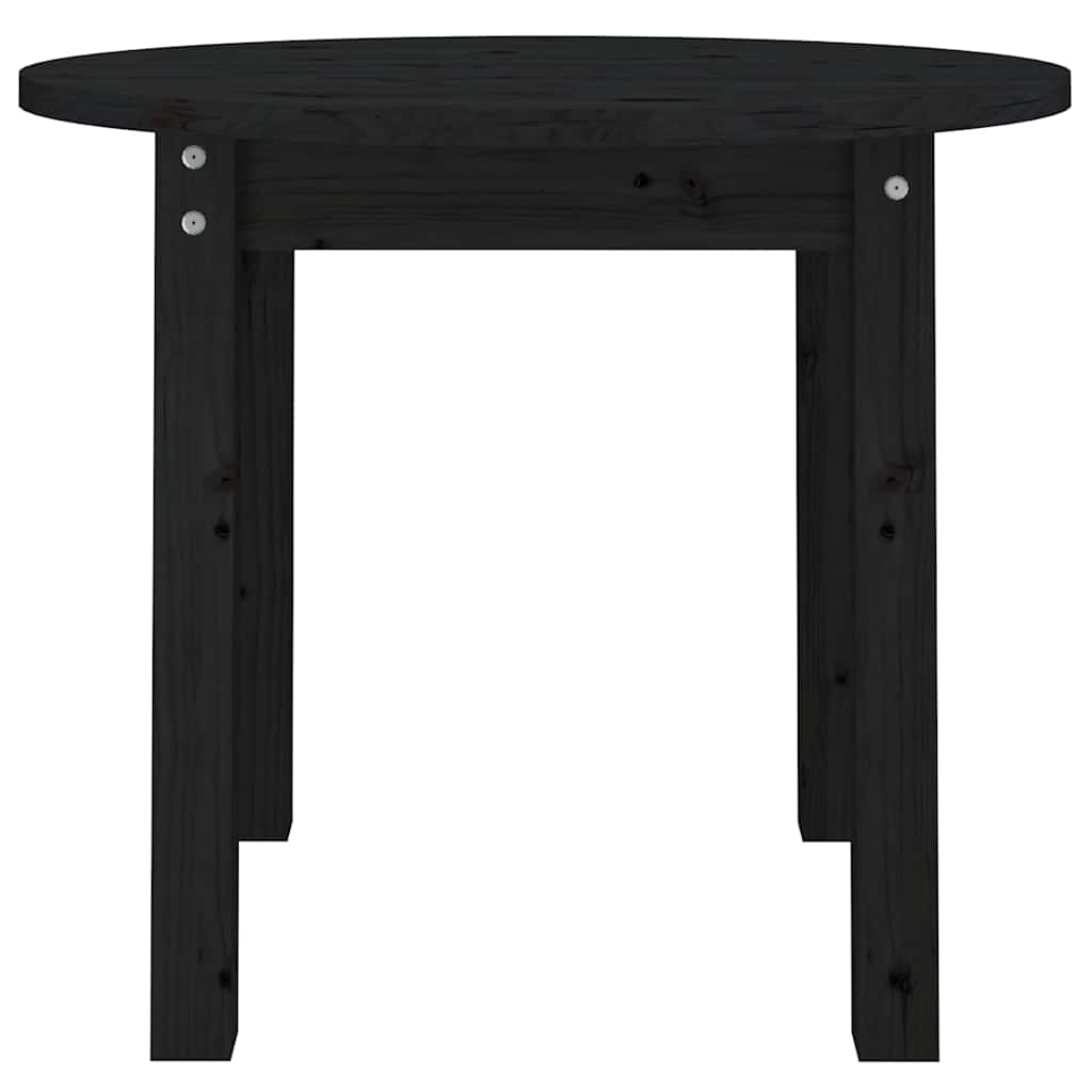 Tavolino da Salotto Nero Ø 55x45 cm in Legno Massello di Pino | homemem39