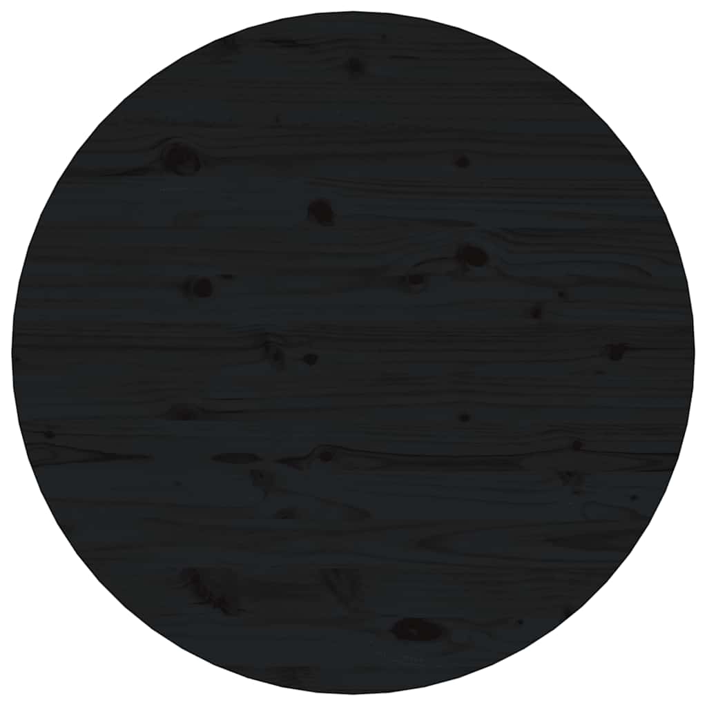 Tavolino da Salotto Nero Ø 55x45 cm in Legno Massello di Pino | homemem39