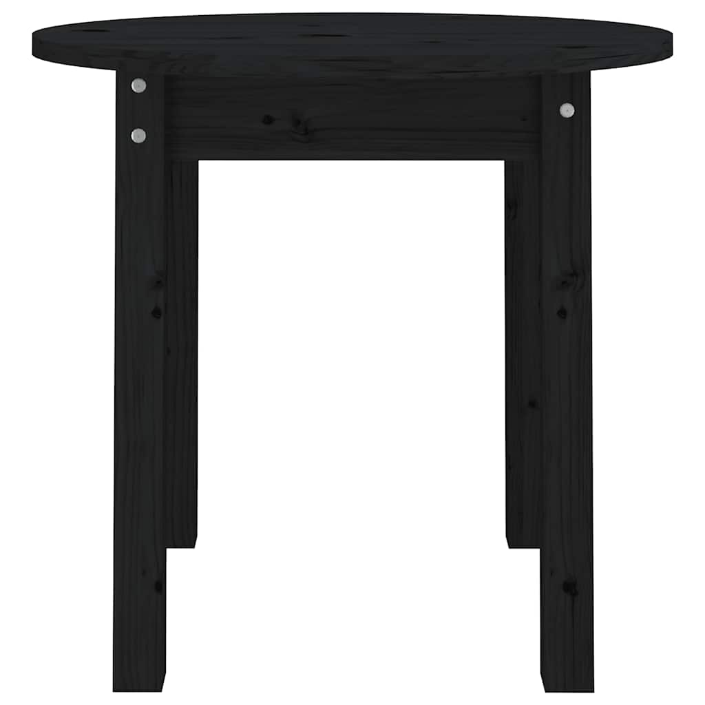 Tavolino da Salotto Nero Ø 45x40 cm in Legno Massello di Pino | homemem39