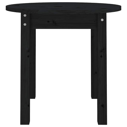 Tavolino da Salotto Nero Ø 45x40 cm in Legno Massello di Pino | homemem39