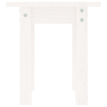 Tavolino da Salotto Bianco Ø 35x35 cm in Legno Massello di Pino | homemem39