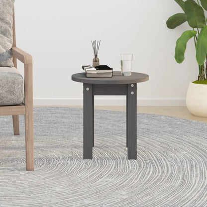 Tavolino da Salotto Grigio Ø 35x35 cm in Legno Massello di Pino | homemem39