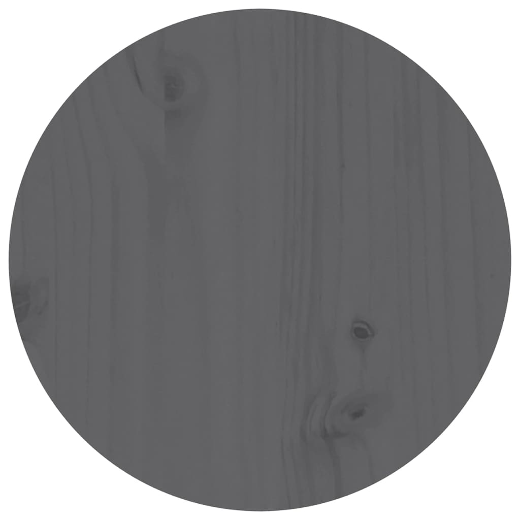 Tavolino da Salotto Grigio Ø 35x35 cm in Legno Massello di Pino | homemem39