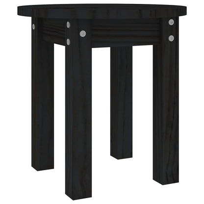 Tavolino da Salotto Nero Ø 35x35 cm in Legno Massello di Pino | homemem39