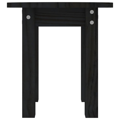 Tavolino da Salotto Nero Ø 35x35 cm in Legno Massello di Pino | homemem39