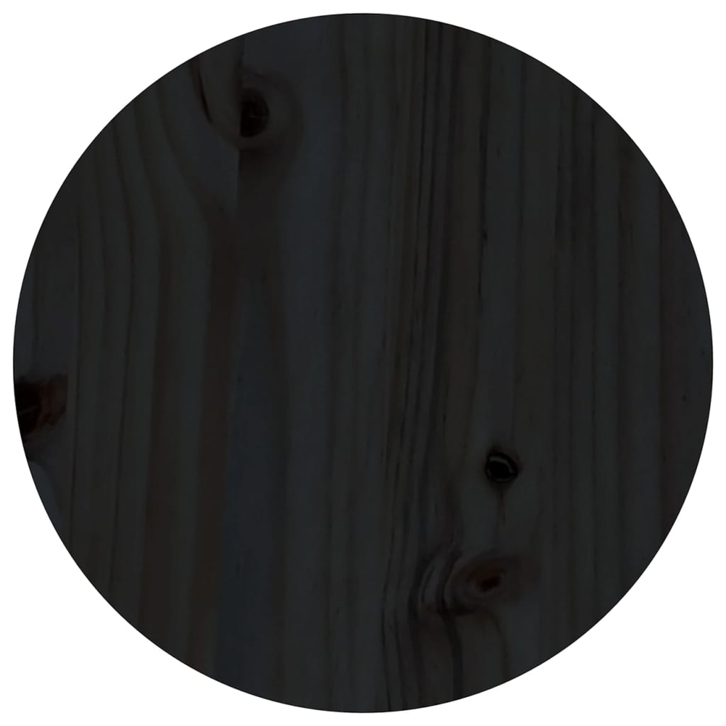 Tavolino da Salotto Nero Ø 35x35 cm in Legno Massello di Pino | homemem39
