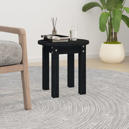 Tavolino da Salotto Nero Ø 35x35 cm in Legno Massello di Pino | homemem39
