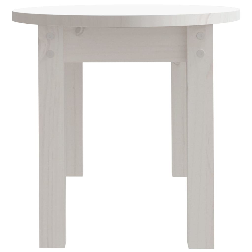 Tavolino da Salotto Bianco 80x40x35 cm Legno Massello di Pino | homemem39