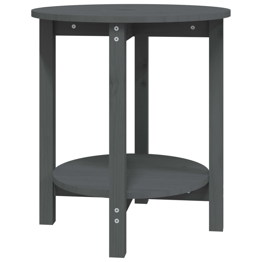 Tavolino da Salotto Grigio Ø 55x60 cm in Legno Massello di Pino | homemem39