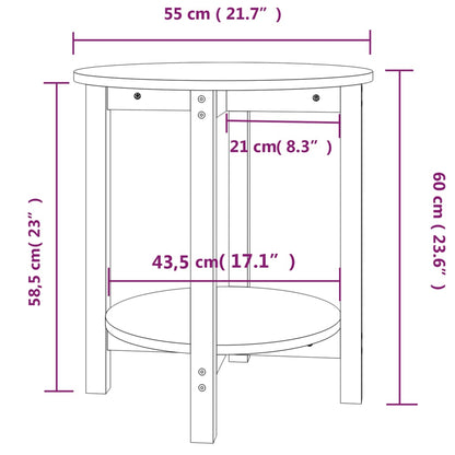 Tavolino da Salotto Grigio Ø 55x60 cm in Legno Massello di Pino | homemem39