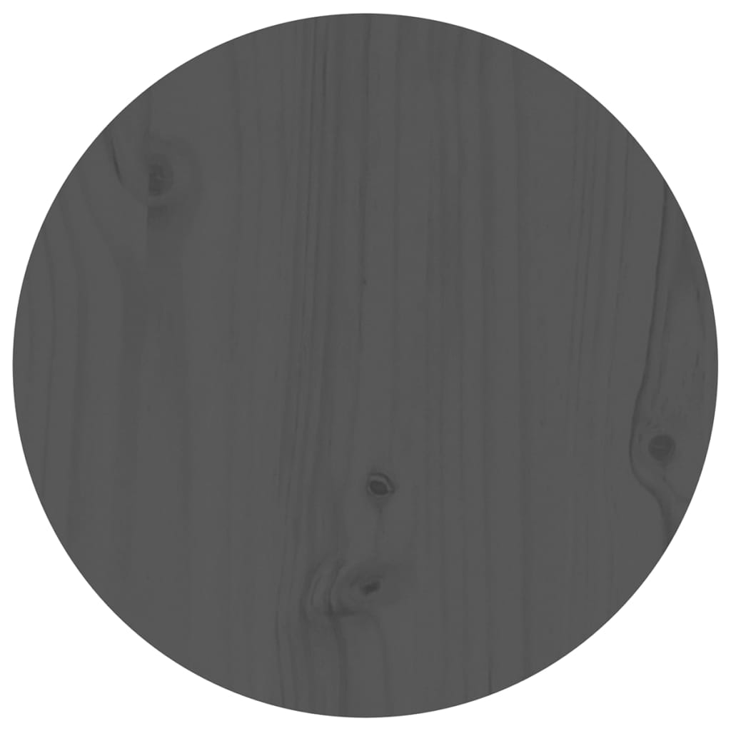 Tavolino da Salotto Grigio Ø 40x60 cm in Legno Massello di Pino