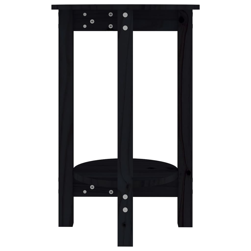Tavolino da Salotto Nero Ø 40x60 cm in Legno Massello di Pino | homemem39
