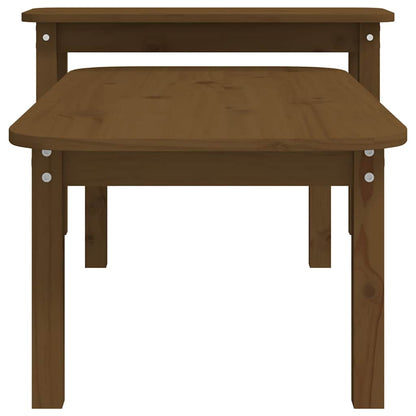 Set Tavolini da Salotto 2 pz Ambra in Legno Massello di Pino