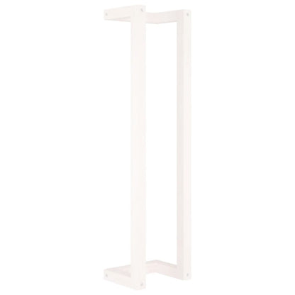 Portasciugamani Bianco 23x18x90 cm in Legno Massello di Pino - homemem39