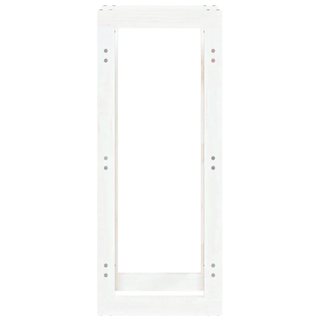 Portalegna Bianco 41x25x100 cm in Legno Massello di Pino