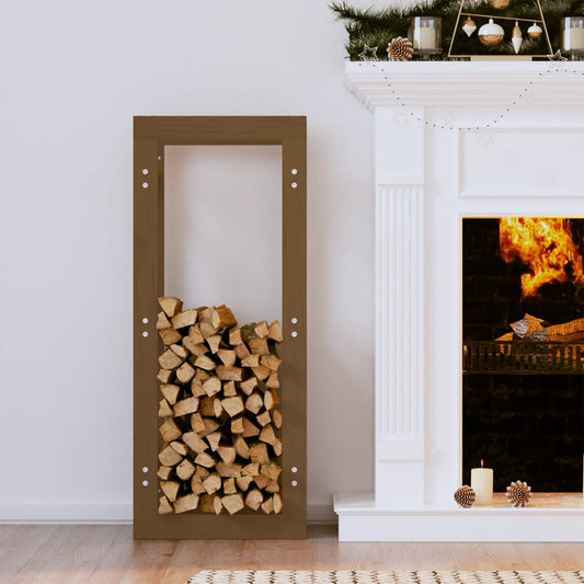 Portalegna Marrone Ambra 41x25x100 cm in Legno Massello di Pino - homemem39