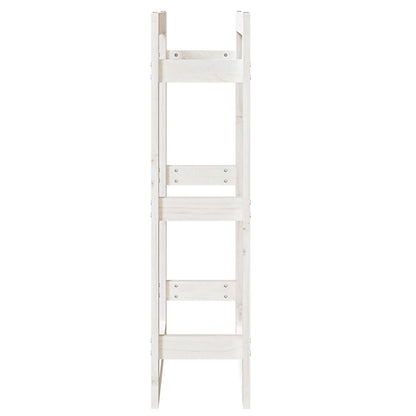 Portalegna Bianco 60x25x100 cm in Legno Massello di Pino - homemem39