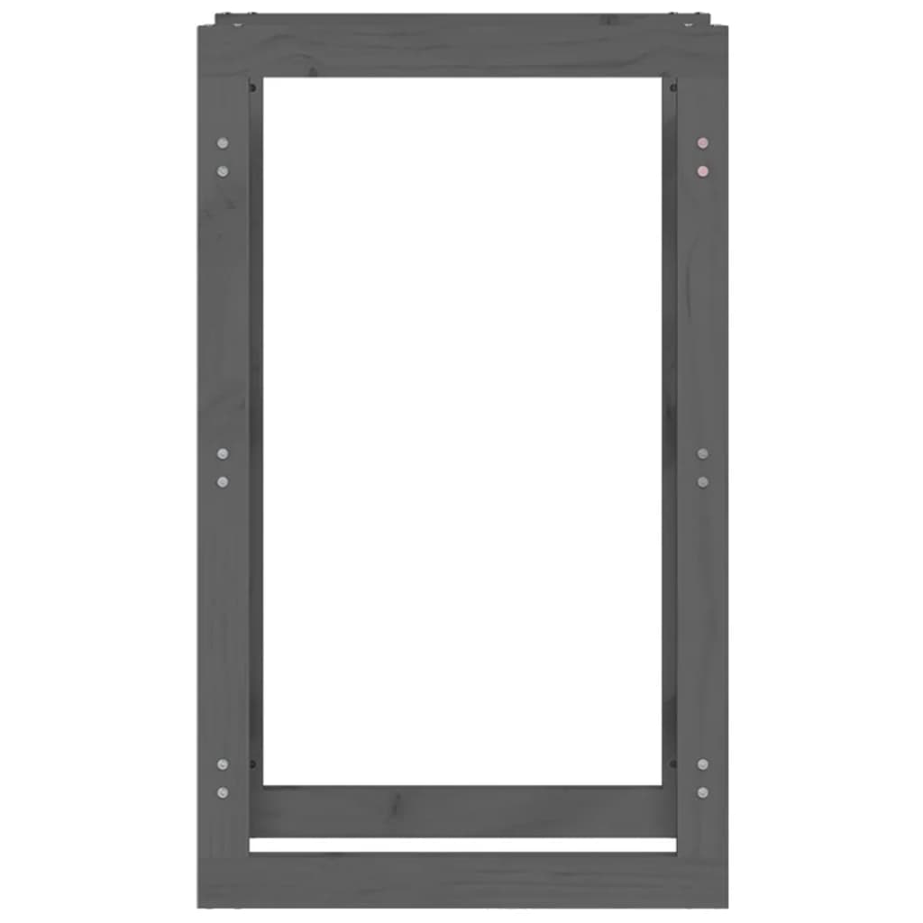 Portalegna Grigio 60x25x100 cm in Legno Massello di Pino - homemem39