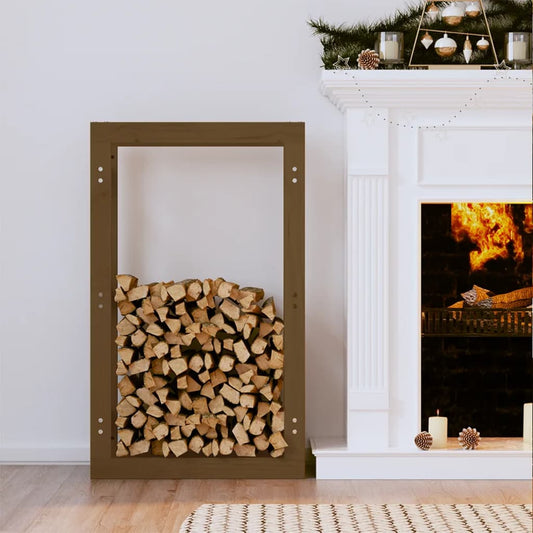 Portalegna Marrone Ambra 60x25x100 cm in Legno Massello di Pino - homemem39