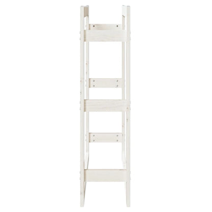 Portalegna Bianco 80x25x100 cm in Legno Massello di Pino - homemem39