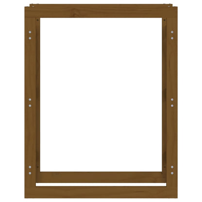 Portalegna Marrone Ambra 80x25x100cm in Legno Massello di Pino - homemem39