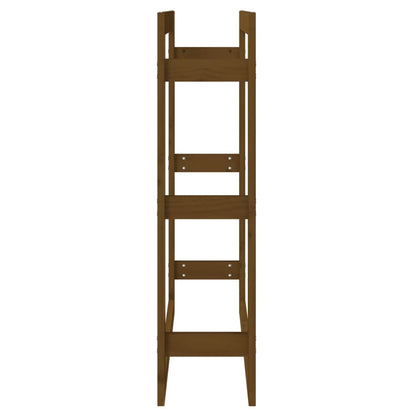 Portalegna Marrone Ambra 80x25x100cm in Legno Massello di Pino - homemem39
