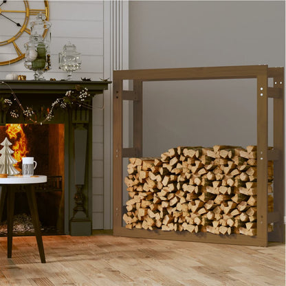 Portalegna Marrone Ambra 100x25x100cm Legno Massello di Pino - homemem39