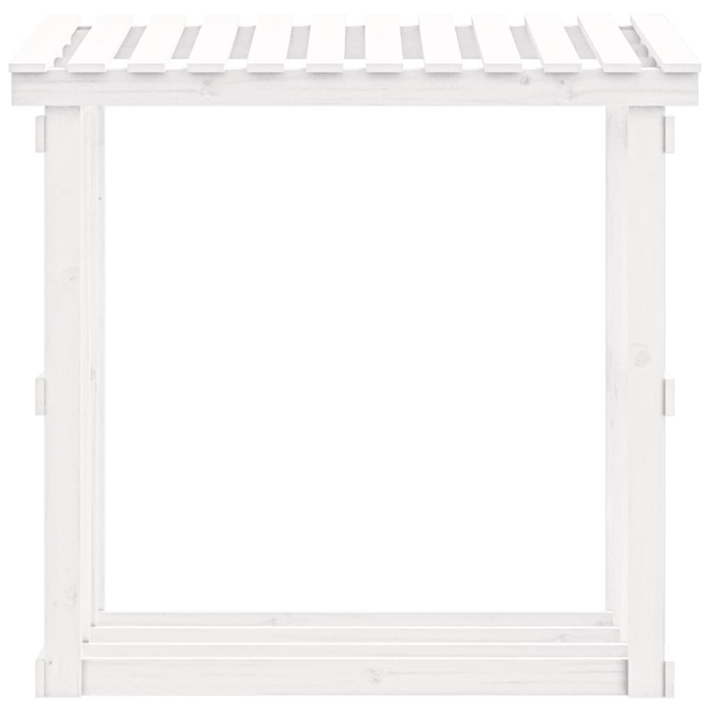 Portalegna Bianco 108x64,5x109 cm in Legno Massello di Pino