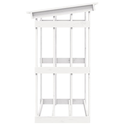 Portalegna Bianco 108x64,5x109 cm in Legno Massello di Pino