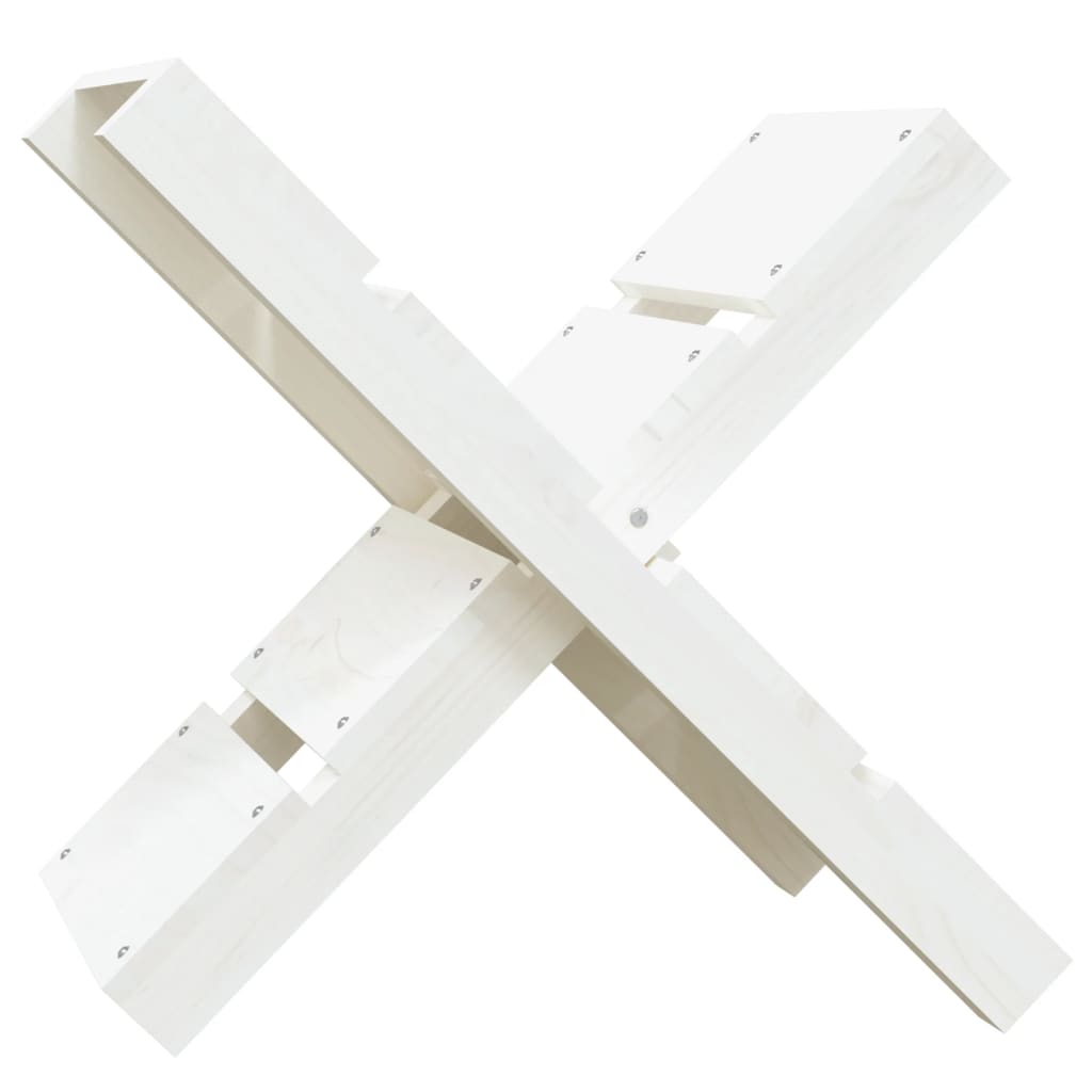 Portaceppi Bianco 47x39,5x48 cm in Legno Massello di Pino - homemem39