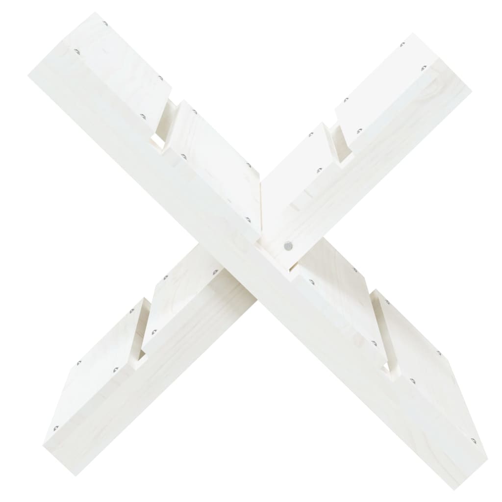 Portaceppi Bianco 47x39,5x48 cm in Legno Massello di Pino - homemem39