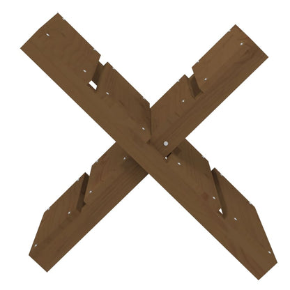 Portaceppi Marrone Ambra 47x39,5x48cm in Legno Massello di Pino - homemem39