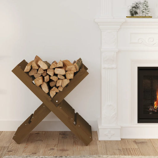 Portaceppi Marrone Ambra 47x39,5x48cm in Legno Massello di Pino - homemem39